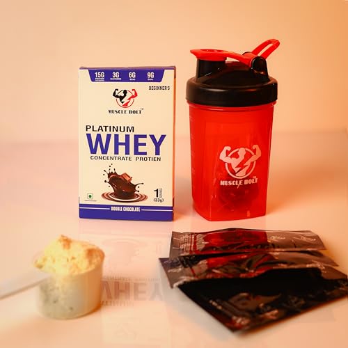 Image of 33 Gram Platinum Whey Concentrate Protein (1 Serving, Double Chocolate) - Beginner, Muscle Growth, Muscle Recovery, Easy Digestion, Increase Strength & Performance, 15g Protein per Serving
