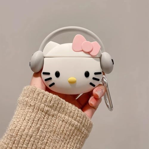 Image of EDNITA Compatible for AirPods Pro 2nd Generation Case Cover with Keychain, Soft Silicone Skin Case Cover Full Protective (Only Silicone Cover) (Cool Kitty)