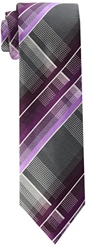 Geoffrey Beene Men's Fearless Plaid Tie, Berry, One Size