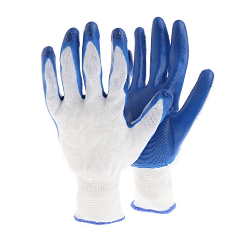 Lergo 1 Pair Latex Coated Work Gloves Gardening Chemistry Labor Repair Builder