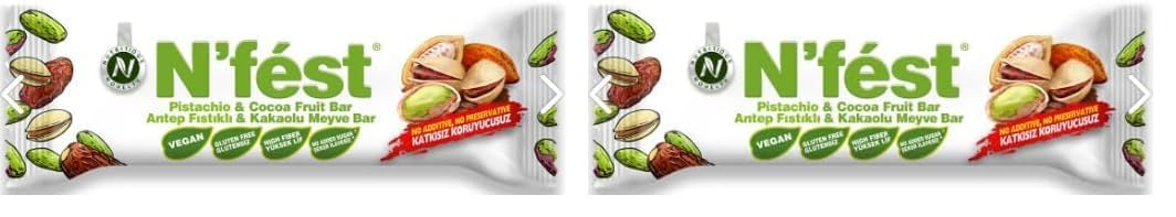 N'fest Antep Fıstıklı Kakaolu Meyve Bar 40 gr (2 paketi)