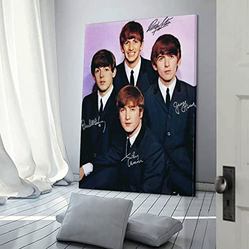Peinture décorative rétro sur toile pour décoration de chambre à coucher Motif groupe de rock britannique The Beatles 50… - Les Beatles, Paul McCartney, John Lennon, RIngo Starr, George Harrison Peinture décorative rétro sur toile pour décoration de chambre à coucher Motif groupe de rock britannique The Beatles 50… – Image 4