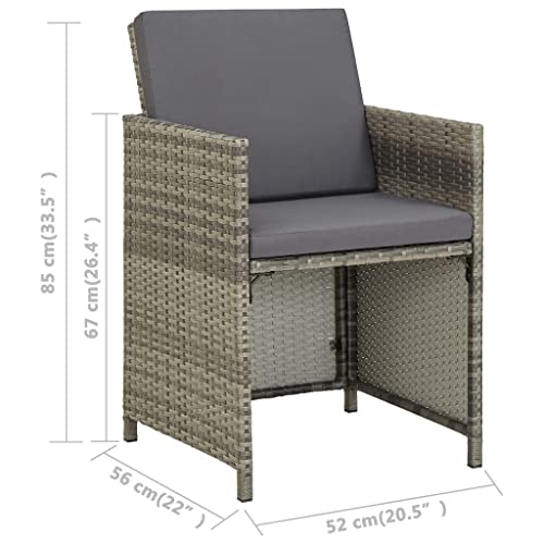 Chaises de salle à manger d'extérieur vidaXL en résine tressée de qualité supérieure