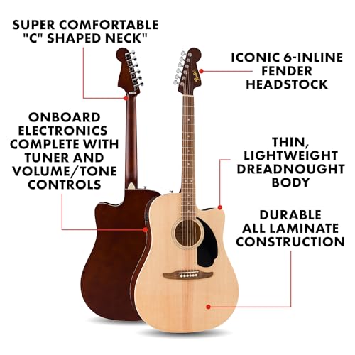 Image of Fender Acoustic-Electric Guitar CA Debut Redondo CE Natural, 6-String 974010521