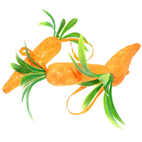 Lind Kitchen 12Pcs 9Cm Artificial Vegetables Artificial Carrots Easter Carrot Hanging Ornaments Premium Foam Glitter Artificial Carrots For Easter Decoration #TOP1