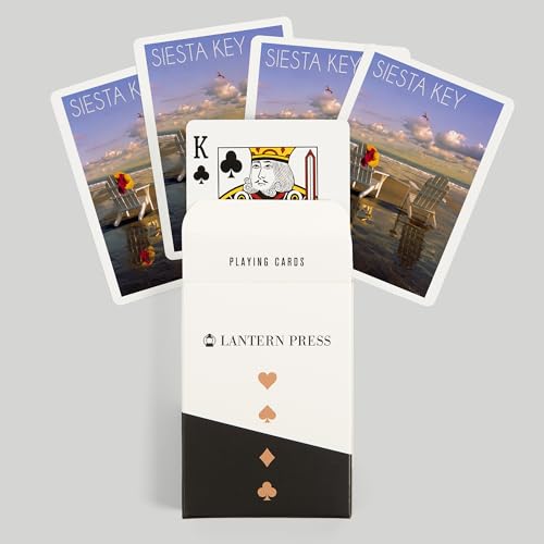 Lantern Press Siesta Key, Florida, cartas poker tamaño poker miniatura 6