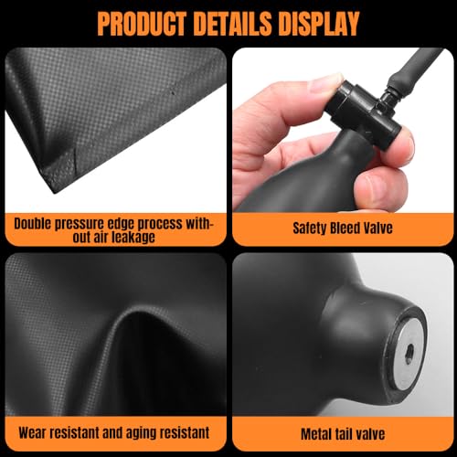 mizikuu 4 Stück Montagekissen, Luftkissenheber Fenstermontage Air Wedge Pump bis 200kg Montagekissen Luftkissen Hebekissen die Türfensterinstallation und Auto-Reparatur, Schwarz