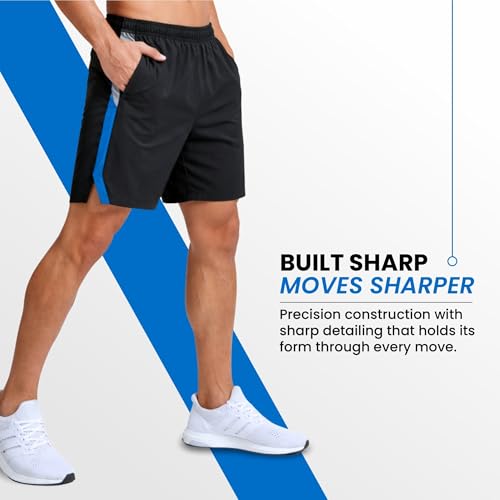 Image of NINQ Mens Shorts Stylish Cross Panel Design with Side Pocket | Gym Wear Shorts | Sports Short for Men Running, Training & Basketball