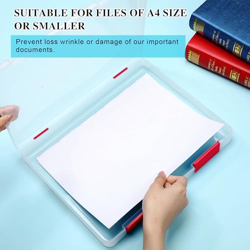 Image of Livzing Plastic Portable File Folder Case | Transparent Documents Paper Lockable Boxes for A4 Sheet, Photos, Magazines, Cards | Filing Storage organizer for Envelopes, Certificates | Office Supplies