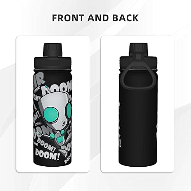 18OZ Sports Insulated Water Bottle Invader Anime Zim Stainless Steel Kettle Novelty Portable Cup for Travel Gym Outdoor Sports