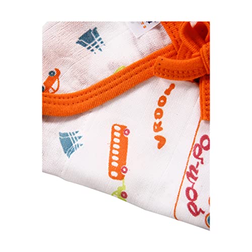 Image of Washable Cotton Muslin U-Shape Lace Nappy, Langot for Newborn Baby, Soft, Reusable, Comfortable Baby Diapers (Pack of 5, Traffic Print, 9-12 Months) -