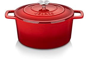 Velaze 6 QT Enameled Cast Iron Dutch Oven: Masterful Pot Roast Pan
