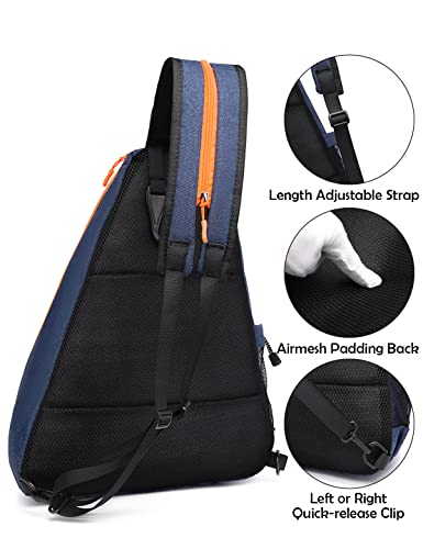 Outplorer Pickleball Bag For Men Women Pickleball Backpack Reversible Crossbody Sling Bag Sports Pickleball Sling Bag Adjustable Pickleball Backpack With Fence Hook (Neon Orange A, Middle) #TOP4