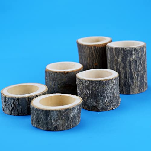 Loganusj Tea Light Candle Holders, Personalized Wooden Votive Tealight Holder For Wedding Centerpieces For Table, Rustic Wedding Party Birthday Holiday Home Decoration (Set Of 6) #TOP6