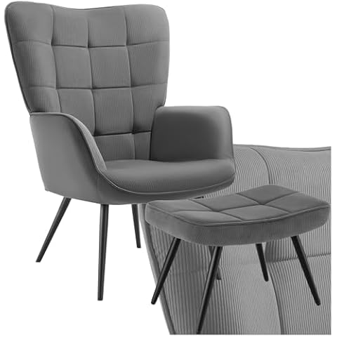 Fauteuil TecTake Confortable avec Repose-Pieds Cover