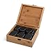 Produktbild WellTouch Hot Stone Massage Steine Set | 18 Steine | Heiße Massagesteine aus Basalt | Mit dekorativer Bambuskiste | Wellness Wärme-Behandlung | Massagetherapie