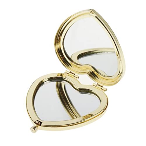5xHeart Travel Foldable Mirror Makeup Cosmetic Magnifying Pocket Mirror Golden-picture-45