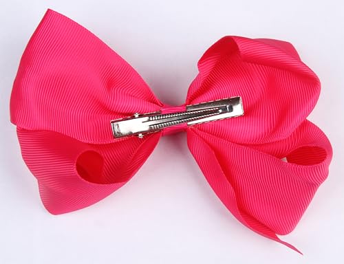 ICObuty Hair Bows Pinzas para el Cabello 5 Pulgadas para Mujer, Color Solido, 2 Piezas (Amarillo, 5 Pulgadas) miniatura 2