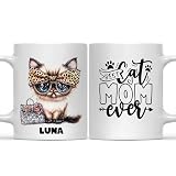 Personalized Thai Seal Point Cat Mom Ever Mug - Custom Name Coffee Cup, Cute Kitty Gift for Cats Lovers, Mom, Dad, Friends & Family, Mother's Day, Birthday, 11oz Ceramic, Christmas yvfg9z -  KHOINV85