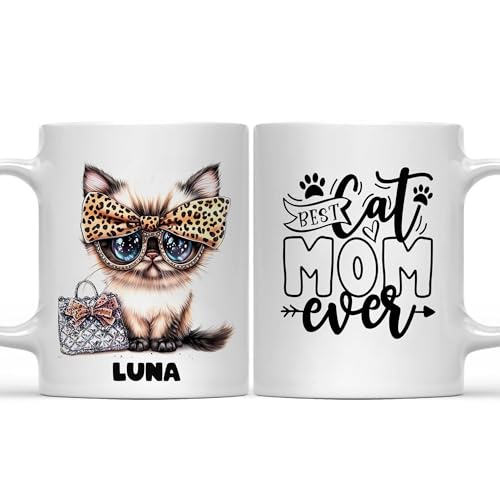 Personalized Thai Seal Point Cat Mom Ever Mug - Custom Name Coffee Cup, Cute Kitty Gift for Cats Lovers, Mom, Dad, Friends & Family, Mother's Day, Birthday, 11oz Ceramic, Christmas yvfg9z -  KHOINV85