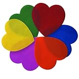 教室用カーペットマーカー36本パック、ハート型フロアスポットドット、6色、5インチ洗濯可能なナイロン座位マーカー、教師、学生、子供用。