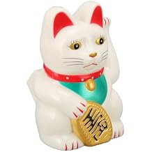Lucky Cat Waving Arm, Solar Powered Cute Waving Cat, Maneki Neko Waving Arm for Fortune Money and Good Luck, Solar Fortune Cat Statue Decorations for Decorating Front Desk, Car