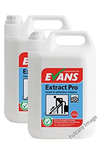 2 x Evans Extract Carpet and Upholstery Perfumed Shampoo Stain Remover 5Ltr Bottles