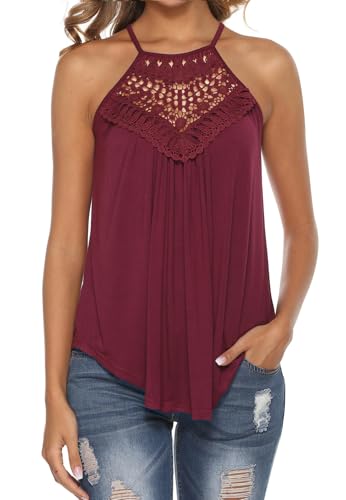Halter Tops for Women Sleeveless Loose Lace Tank...