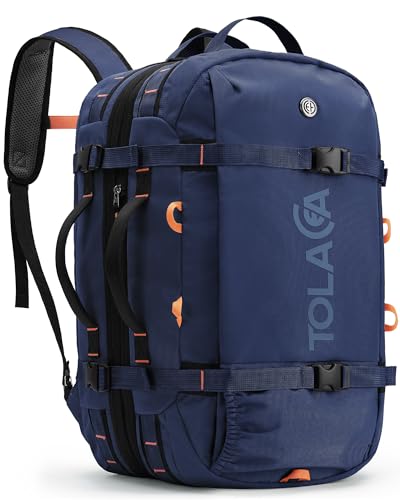 Tolaccea Travel Laptop Backpack, Large Carry on Backpack Flight Approved Convertible Duffle Luggage Bag Daypack Work Business Rucksack Fits 16
