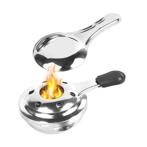 Lixada Réchaud à alcool en acier inoxydable, brûleur à fondue portable pour fondue, mini brûleur à alcool, réchaud à alcool pour fondue, pique-nique, barbecue, cuisine de pot de séchage