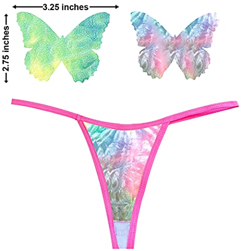 Neva Nude Naughty Knix G String with Matching Nipztix Pasties - - One Size, Rainbow Sherbet Tie Dye Velvet - Image 4