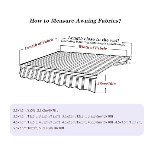 Toldo de repuesto impermeable lona para toldos retráctiles y cubiertas de jardín exterior 7