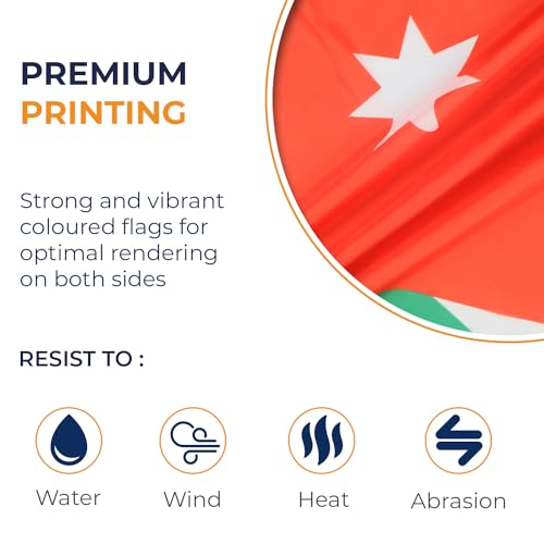 AZ FLAG, Jordan Flag, Large 5x8 Ft, 100D Polyester Jordanian Big Banner with Two Metal Grommets, Fade Resistant, Vivid Colors - Image 3