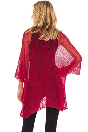 SHU-SHI Beach Kimono Coverups for Women Summer Cardigans Lightweight Open Front Cover Up Knit Sheer Sweater4