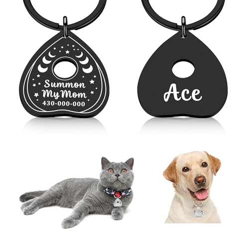 Cat & Dog Custom Halloween ID Tags, Engraved, Goth Style