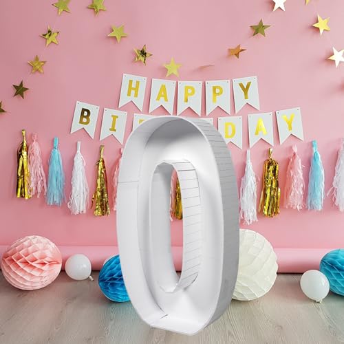 Numéro 0 de ballon en cadre PS blanc réutilisable pour simplifier votre décoration