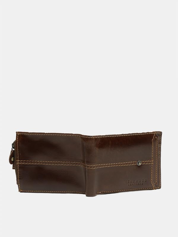 Image of TEAKWOOD LEATHERS Men Leather Wallet | Genuine Leather Purse for Mens, RFID Protected Personalized Wallet | WLT 485 C Brown