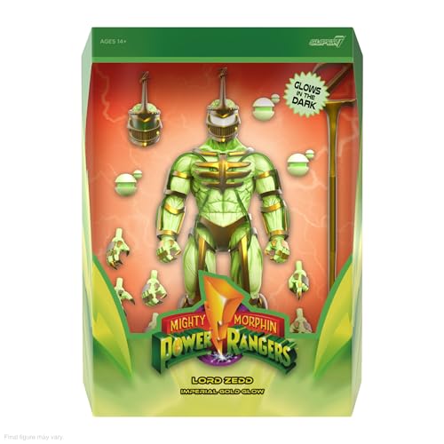 super7 ultimates mighty morphin power rangers lord zedd imperial gold glow - 734 power rangers action figure with accessories