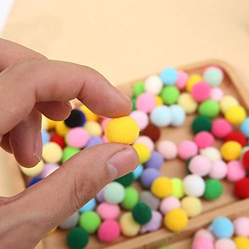 100 Pcs Pompons, Pompons Multicolores de 1 Pouce pour Arts et Artisanat, Grandes Boules en Coton Colorées pour Décorations de Fête de Noël, Saint-Valentin, Anniversaire, Bricolage Créatif