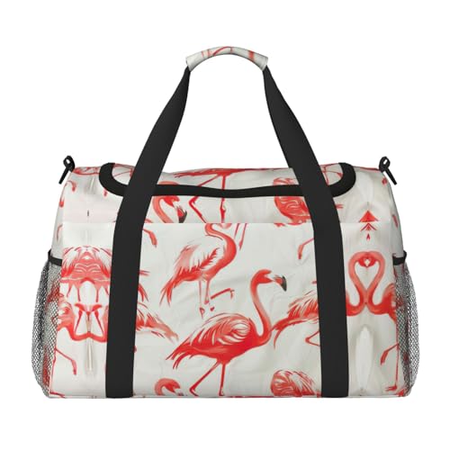 Grand sac de voyage pliable étanche avec motif flamants roses