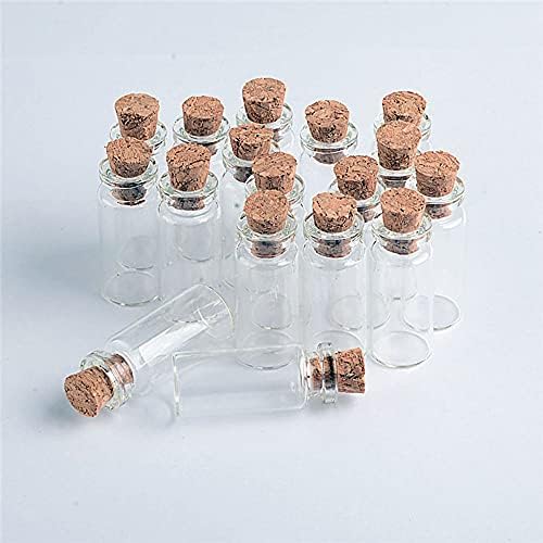 XNJIHWA 20Pcs 2ml Wishing Bottles Mini Glass Jars Bottles with Cork Stoppers Message Glass Bottle for DIY Arts Crafts Decoration,Storage Accessories
