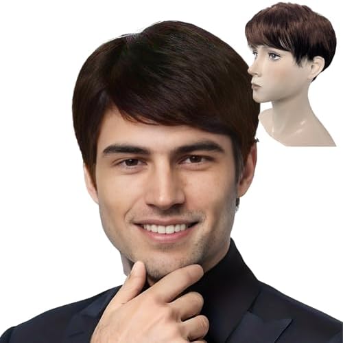 Parrucca Uomo Stile Anni 70 - Onde Naturali Marrone, Per Halloween E Cosplay - Foto 11