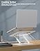 ALASHI Laptop Stand for Desk with 360° Rotating Base, Multi-Angle Adjustable Laptop Stands, Foldable Laptop Riser Compatible with 10 to 15.6 Inches PC Computer, White