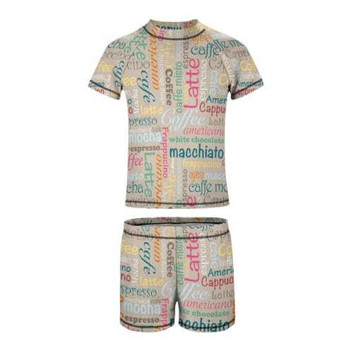 Coffee WordsChildren's Swimsuits Boys Two Piece Suit3