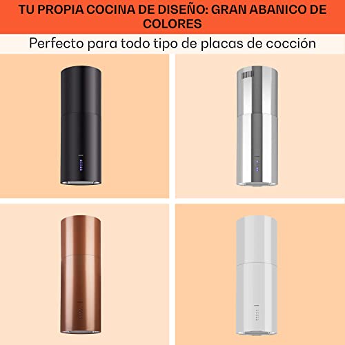 Klarstein-Beretta-Campana-extractora-en-isla-3-niveles-circulacion-Hasta-650-mh-Filtro-de-carbon-activo-ECC-C-Campanas-extractoras-cocina-Filtro-grasa-extraible-Acero-inoxidable-Plateado