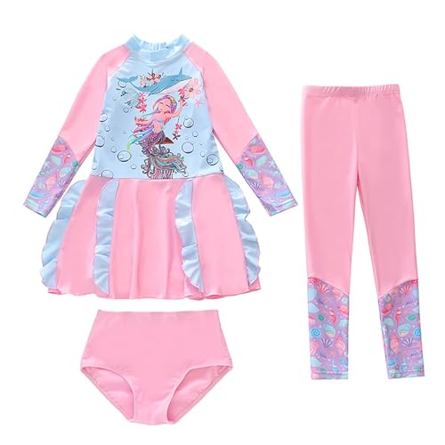 Maillot de bain anti-UV 50+ filles protégeant des coups de soleil avec bikini