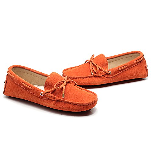 Image of ANUFER Women's Classic Suede Penny Loafers Comfort Handmade Slipper Moccasins