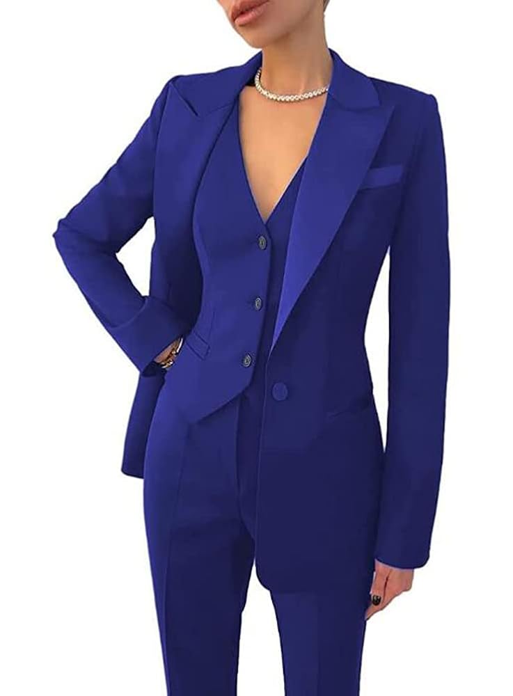 Costume 3 Pièces Femme – Blazer + Gilet + Pantalon Business Décontracté – Élégant & Confortable