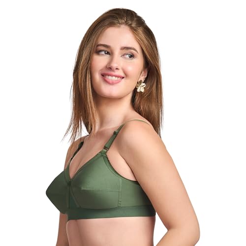 Image of TRYLO KPL Women's Cotton Non-Padded Bra Black /Black Currant /Butter SCOT /Coral /MARUN /Rasberry /Rose Gold /Nude /Sapphire /Skin /White 30 to 40 Available Cups C to I