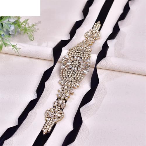 Wedding Gold Belt Banquet Dress Waist Decoration Bridesmaid Belt Rhinestones Applique Accessories2